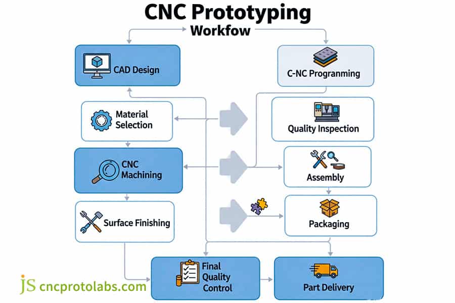 Prozessablaufdiagramm für kundenspezifische 5-Achs-Bearbeitungsteile